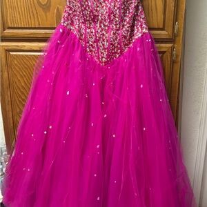 Mori Lee Fuchsia Floral Kids Dress